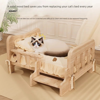Pet bed, solid wood dog bed, all-season cat bed,pet sleeping sofa,cat bed and dog bed ，cat shelf ，cat condo，wooden cat furniture