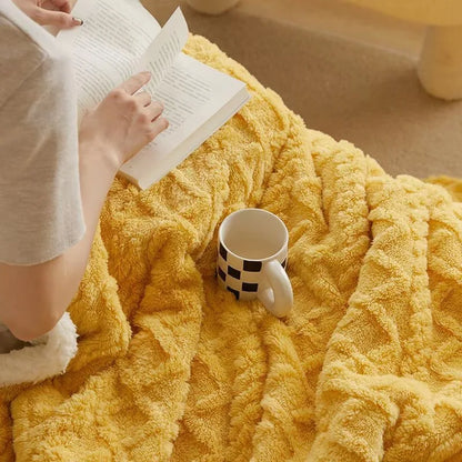 Soft Lamb Fleece Blanket Winter Thick Warm Throw Blanket Solid Color Flannel Blanket for Sofa Bed Office Nap