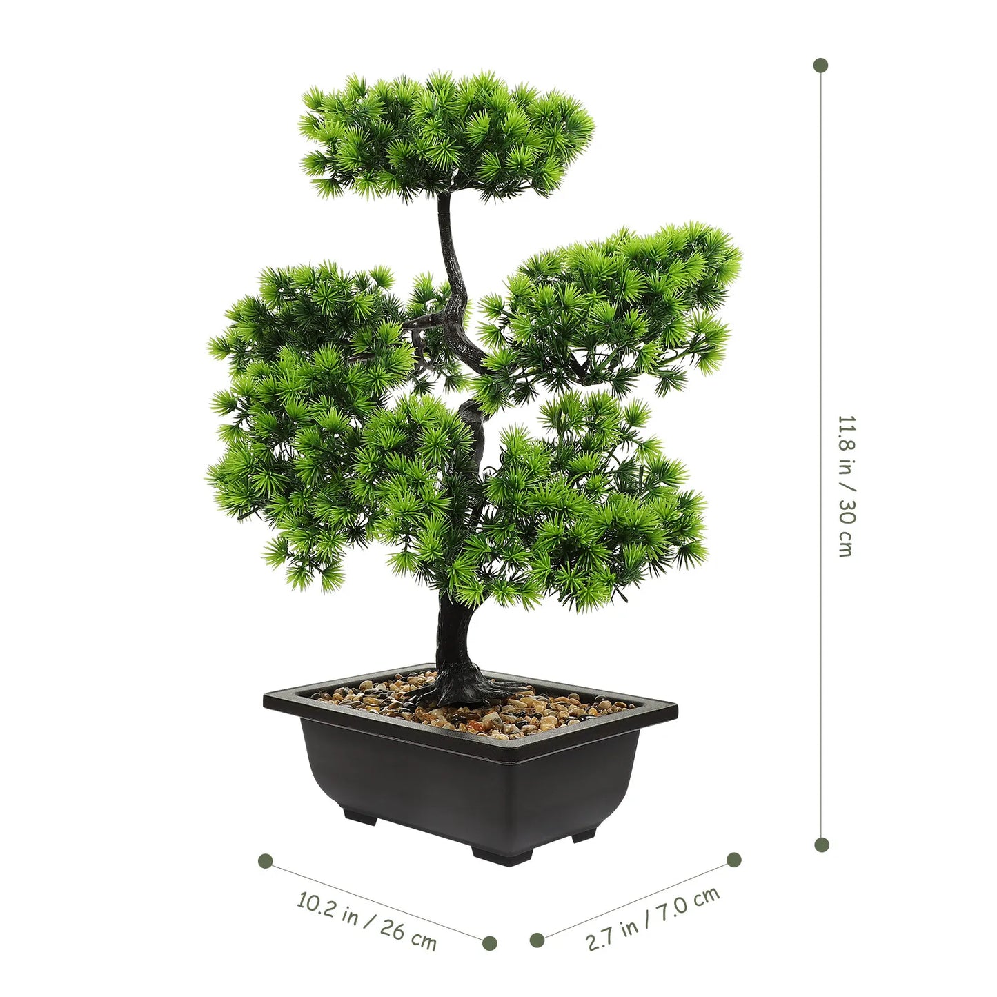 Artificial Guest-Greeting Pine Bonsai Realistic Plant Faux Bonsai Tree Indoor Outdoor Home Office Decoration Lucky Wealth Symbol