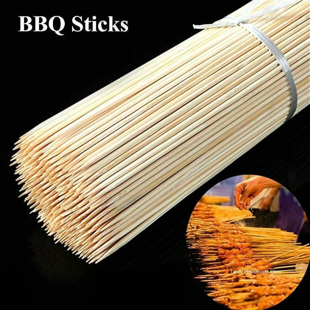 100PCS 20/30CM Disposable Bamboo Skewers Wooden Grill Grilling Bbq Tools Outdoor Cooking BBQ Sticks Barbecue Tools Fruit Sticks