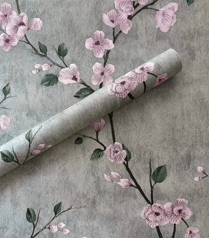 1/3/5/10mFloral Wallpaper Grey Peel and Stick Wallpaper Flower Self Adhesive  Wall Paper Roll Removable Contact Paper Decorative