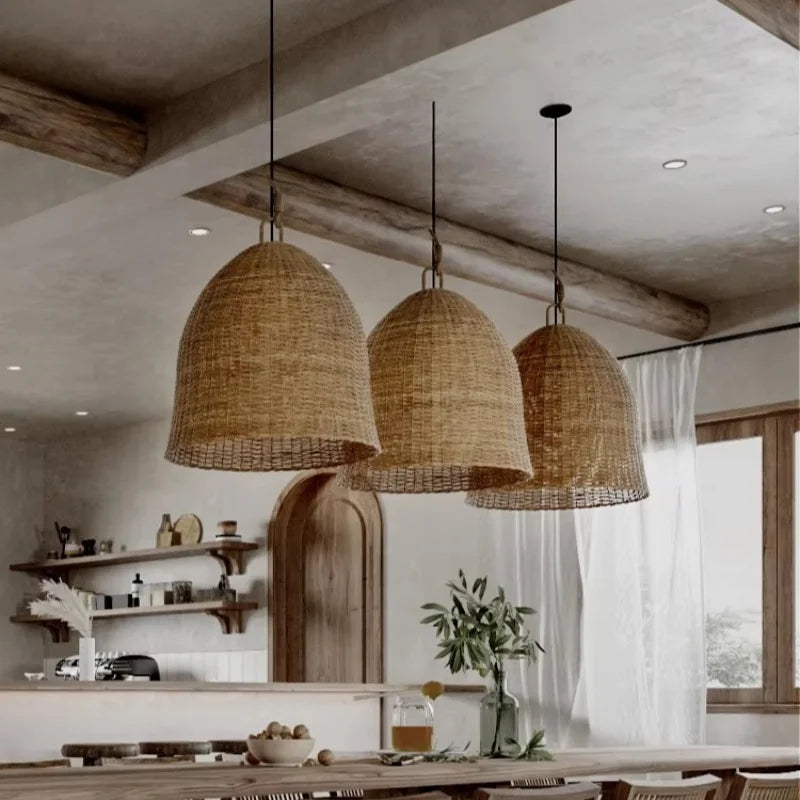 Bamboo Pendant Lamp Wabi Sabi Style Japanese Living Room Retro Lamp Chinese Homestay Bedroom Tea Room Zen Restaurant Lighting