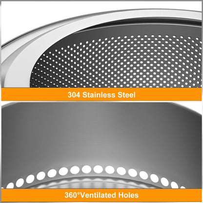 UNHO 19 Inch Smokeless Fire Pit for Outdoor Wood Burning,  Portable 304 Stainless Steel Camping Stove , Perforated  Fireplace