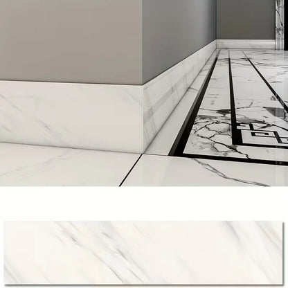 1 roll 196.85inch x 3.94inch thick marble self-adhesive wallpaper,DIY removable,suitable for TV background walls, door frames