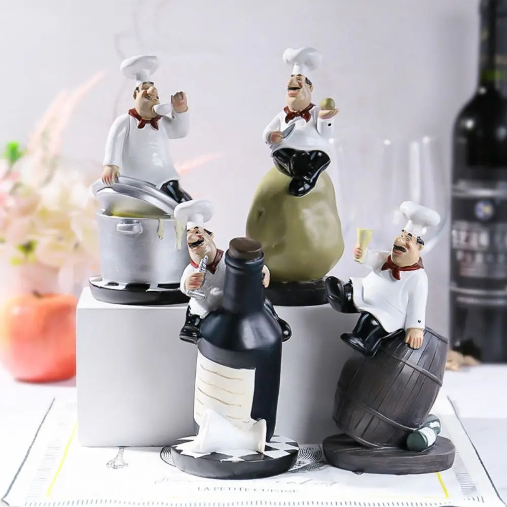 Handicraft Rustic Bakery Chef Resin Statue Model Simulated Farmhouse Cake Shop Decor Funny Display Kitchen Chef Figurine