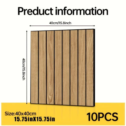 10pcs 40x40cm 3D Stripe Grid Panels，Removable Peel and Stick Wallpaper, Realistic Texture，for Furniture Makeover,Home & Office D