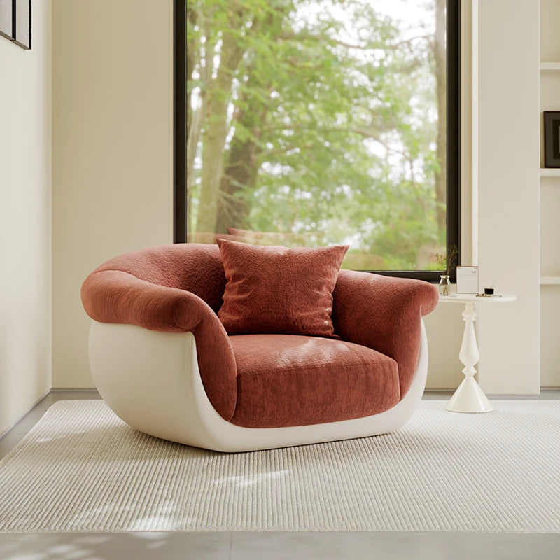 Single Lazy Sofa Living Room Minimalist Comfortable Modern Pink Sofa Small Fabric Divano Soggiorno Di Lusso House Accessories