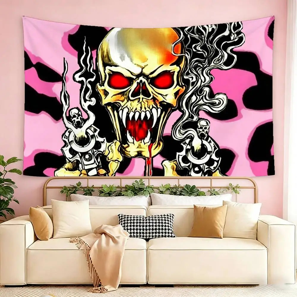 pink ed hardy wallpaper  Flags Wall Hanging Tapestry Outdoor Garage Room Decorative flag Background Blanket