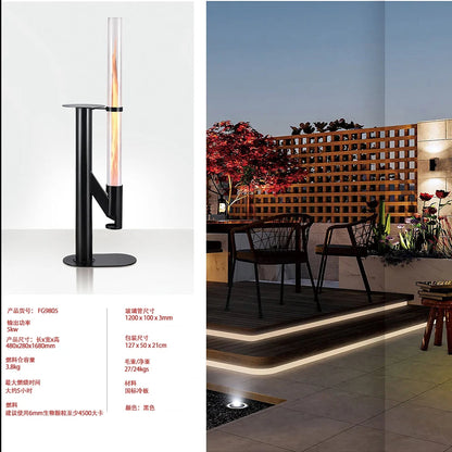 Wood Pellet Patio Heater Outdoor Fireplace Rocket Stove Smokeless Fire Pit for Camping Garden Party Accessory Set Included