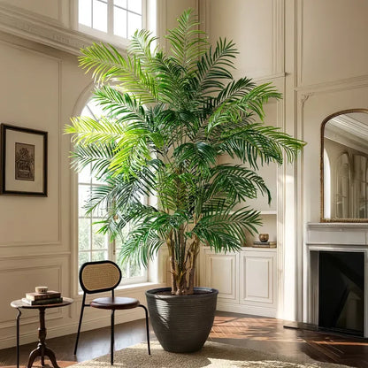 Artificial Lady Palm Bamboo Palm Tree Artificial Plant Taro Tree Green Plant with Pot for Outdoor Indoor Decoration