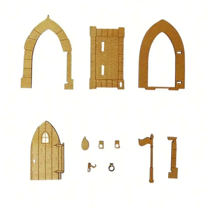 1 Pack Wooden Fairy Garden Door Blank Door Unfinished Elf Window Fairy House Door   Windows Ornaments Tree Statues for Tree Tr
