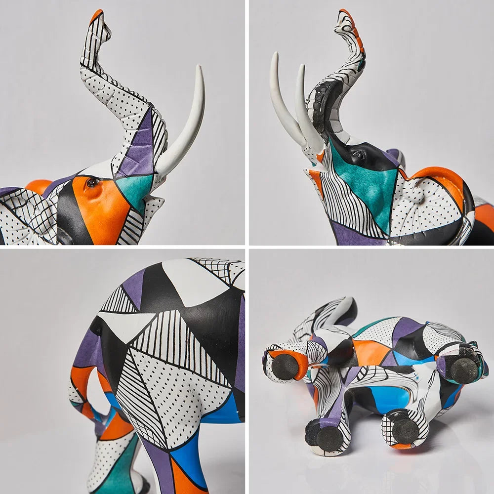 Modern Simple Art Dazzling Elephant Ornaments Creative Crafts Living Room Entrance Desk Resin Decorative Ornaments