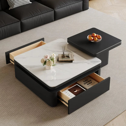 Decor Modern Table Floor Storage Luxury Center Coffee Table Apartment Black Mesas De Centro De Mesa Para Sala Home Furniture