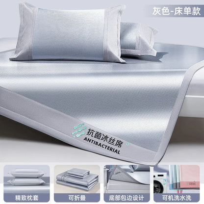 Luxury Summer Ice Silk Mat Bed Sheet Machine Washable High-Performance Mats Cool-Feeling Soft Mattress Ideal Summer Bed Linens