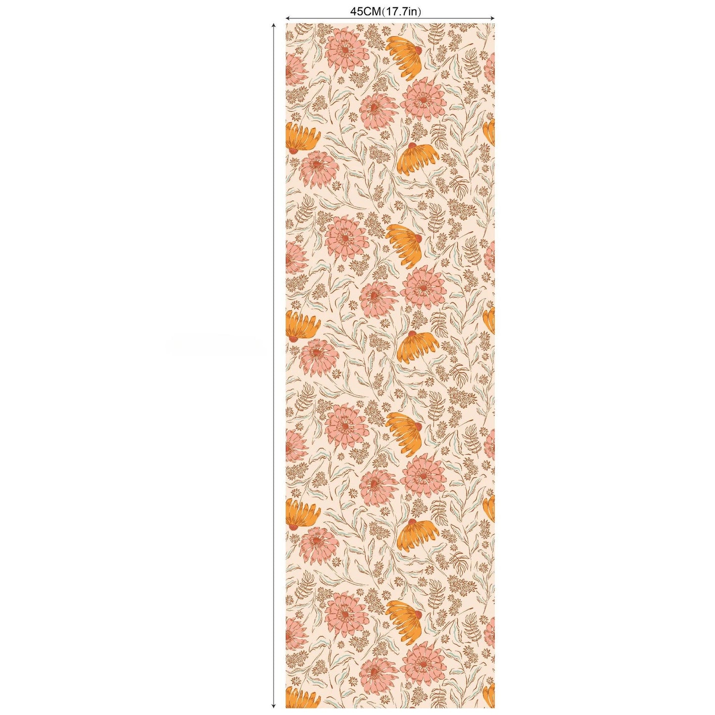 2m/3m Self Adhesive Wallpaper Rural Flowers Retro Plants Background Wall Paper Bedroom Entrance Renovation Wall Sticker