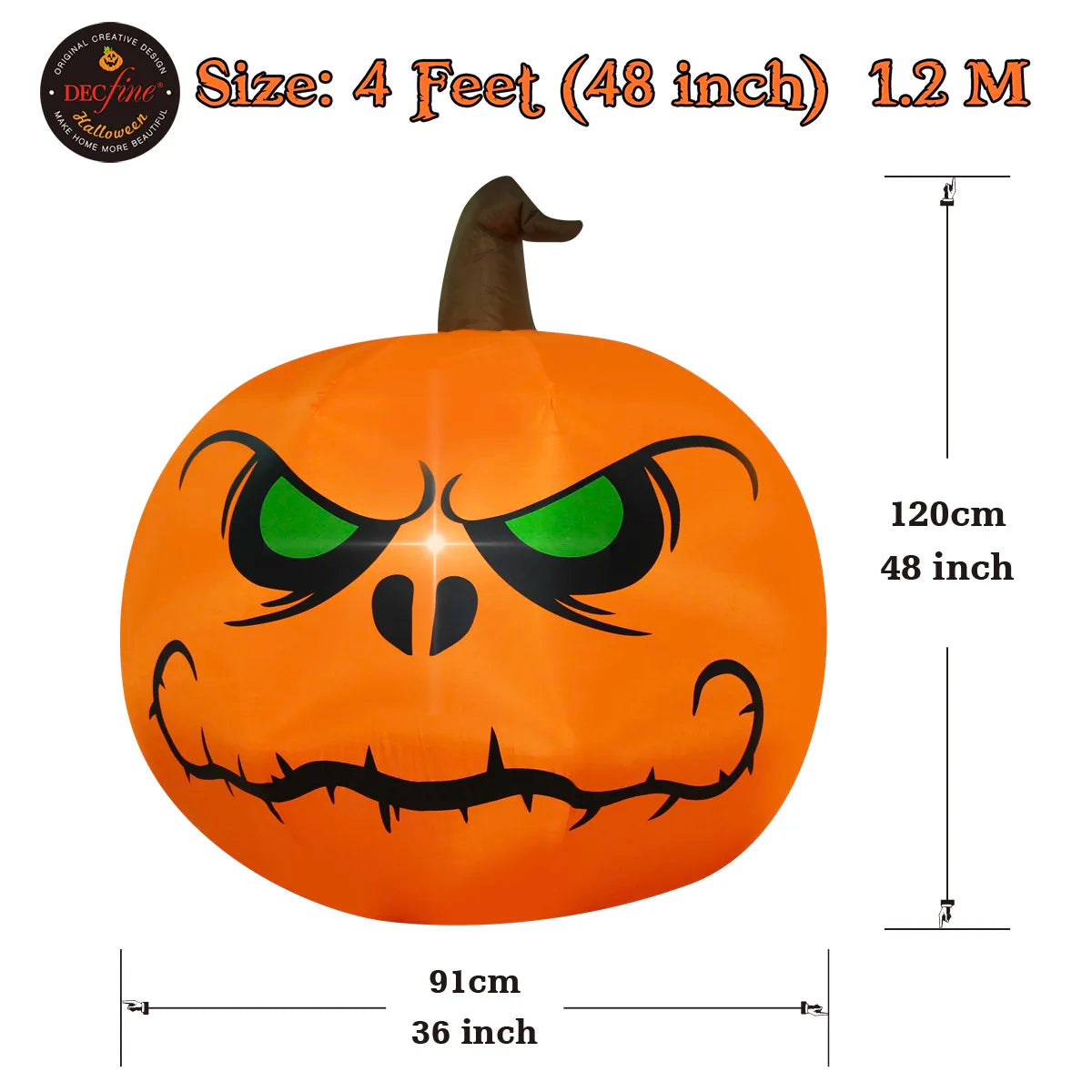 Inflatable Halloween Outdoor Decoration  Pumpkins, Yard Lawn Lighted Blow-up Decorations Suitable for Holiday Parties