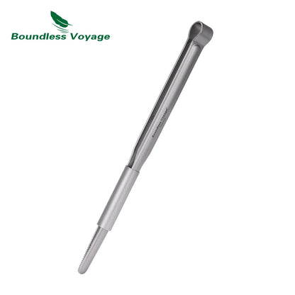 Boundless Voyage Titanium BBQ Tongs Ultralight Food Clip Heat-Resistant & Rustproof Titanium Grilling Tongs Ti1014T