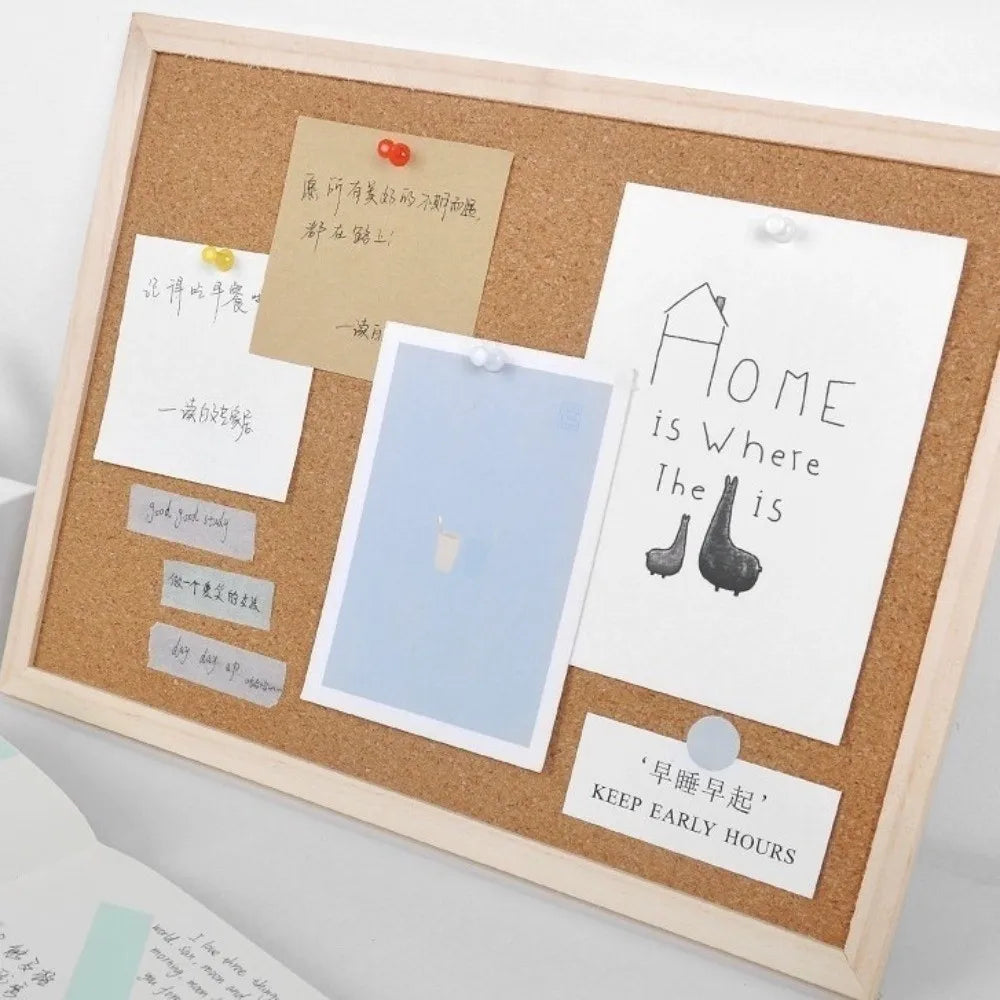 Pictures Wall Plate DIY Cork Display Panel Soft Decorative Cork Board Hanging Wood Memo Bulletin Board Cork Board