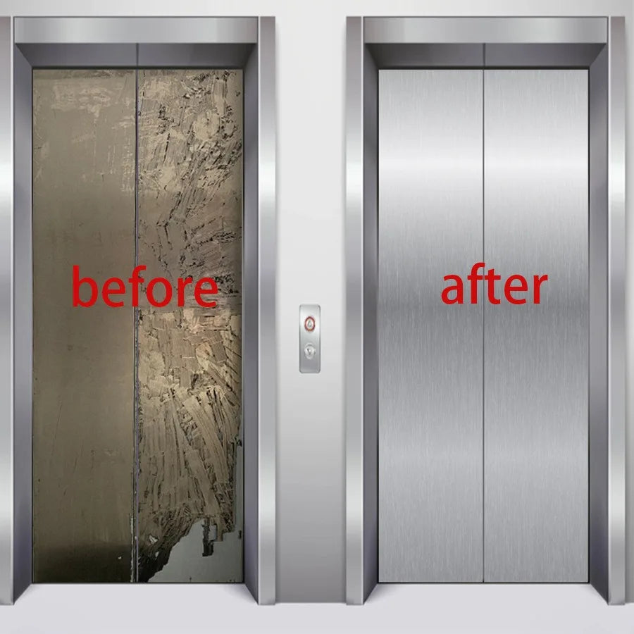 PVC Stainless Brushed Silver Removable Wallpaper Decor Film Vinyl Waterproof Oil-proof House Appliance Kitchen Elevator Sticker