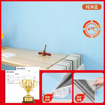Linen Anti Mold Wallpaper for New Home Insulation Waterproof and Anti-collision Background Wall Self-adhesive Wall Stickers