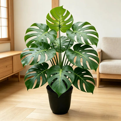 1PC Large Floor-standing Artificial Monstera Deliciosa Plant with Big Leaves Suitable for Indoor/Outdoor Studies Balconies