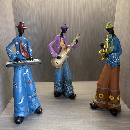 Cute Cartoon Retro Bookshelf Band Characters Figurines - Home Decorative Toys Creative Fashionable Living Room Decor Gifts