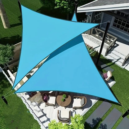1 Pcs Outdoor Household Blue Triangular Canopy Sunshade Sun-proof Sun Sail Suitable For Outdoor Courtyard And Balcony