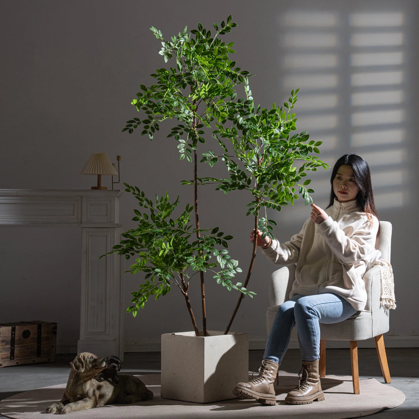Ulmus Pumila Simulation Tree Indoor And Outdoor Decoration Factory Hot Sale Silk Artificial Plants And Greenery