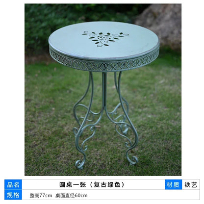 European Iron Outdoor Table Courtyard Balcony Terrace Table Lace Design Garden Furniture Home Decoration Small Coffee Table