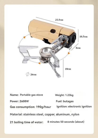 2670W Portable Camping Gas Stove Folding Cassette Outdoor Picnic Travel Cooking Grill Burner Heater System