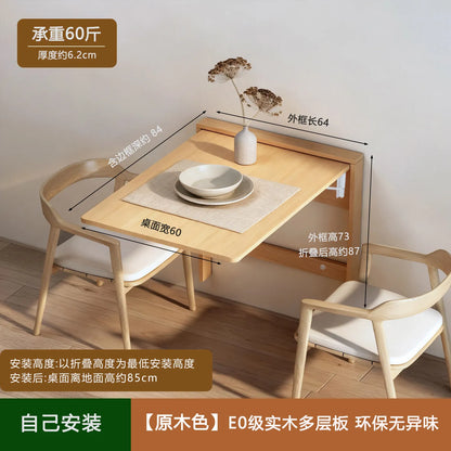 Multifunctional Wall Mounted Folding Dining Table Hidden Desk for Small Space Ultra Thin Storage Unit Study Computer Desk