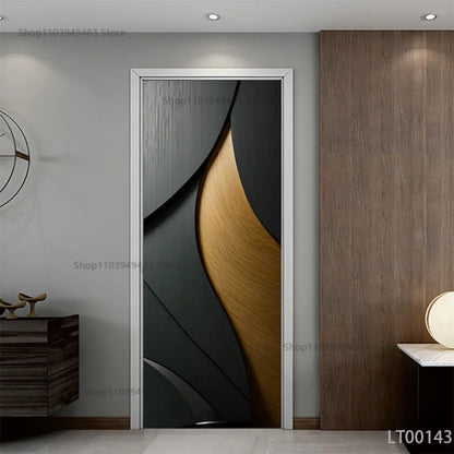 Wood Texture Series Waterproof Self-Adhesive Wallpaper Art Mural Stickers for Decor Door Cabinet Closet Ornamental Stickers