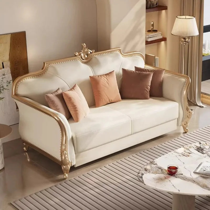 Italian Sleeper Living Room Sofa Apartment Romantic Design Leather Sofa Large Comfortable Muebles Para Habitacion Home Furniture