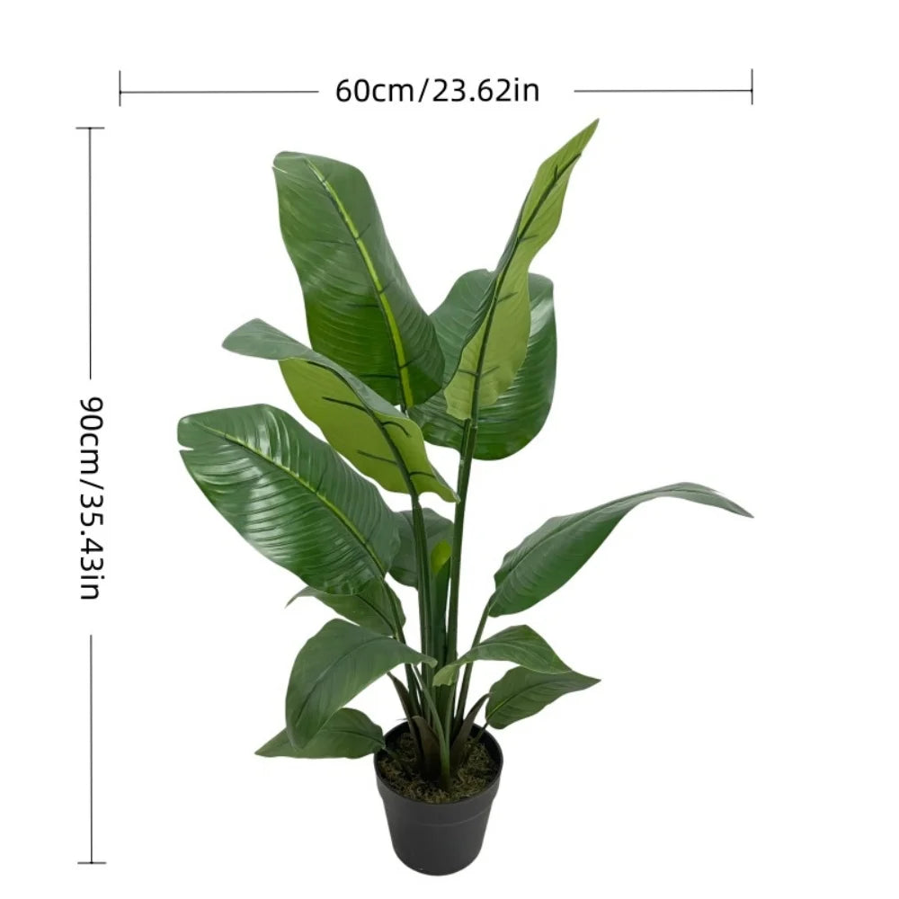 Live Natural Artificial Bird of Paradise Plant Bonsai Banana Tree Fake Leaf Trunk Indoor Outdoor Hotels Decor Greenery