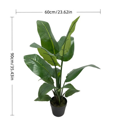 Live Natural Artificial Bird of Paradise Plant Bonsai Banana Tree Fake Leaf Trunk Indoor Outdoor Hotels Decor Greenery