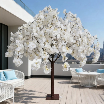 Artificial Cherry Blossom Tree Weeping Willow, Simulation Floral Plant for Indoor Outdoor Home Wedding Party Mall Opening Decor