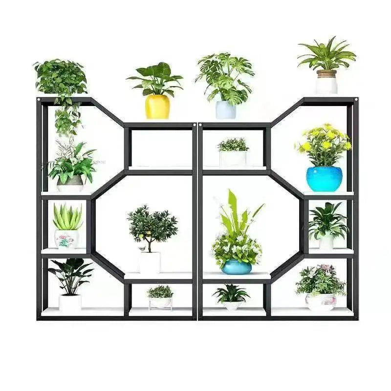 Flower Rack Indoor Living Room Floor-to-ceiling Multi-layer Flower Rack Balcony Wrought Iron Flower Pot Hanger Office Partition