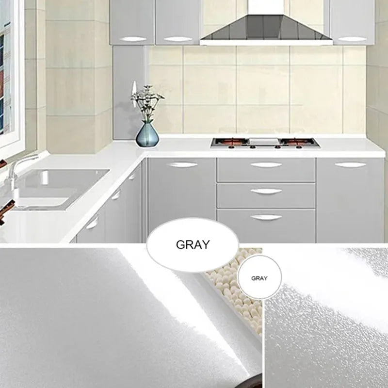 Cabinet Self-adhesive Paper Furniture Renovation Waterproof Thick Paint Wallpaper Pearlescent Wardrobe Solid Color PVC Wallpaper