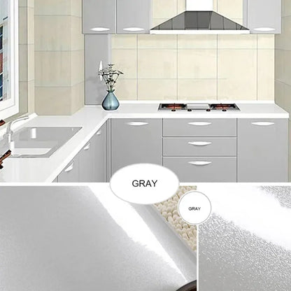 Cabinet Self-adhesive Paper Furniture Renovation Waterproof Thick Paint Wallpaper Pearlescent Wardrobe Solid Color PVC Wallpaper