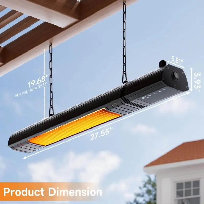 Immediate Heat Outdoor Deck Stove Impermeable IPX4 Wall Mountable Bright Heating Structure for Strong Use KXRE