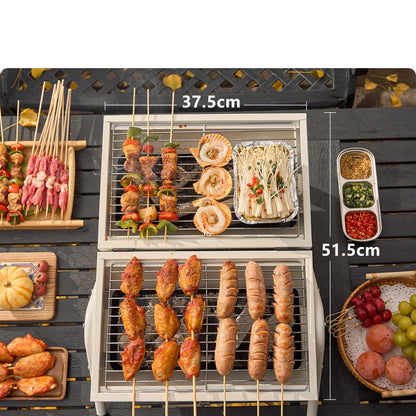 BISINNA Outdoor Multifunctional Portable Barbeque Stove Camping BBQ Charcoal Grill With Dual Side Camping Supplies