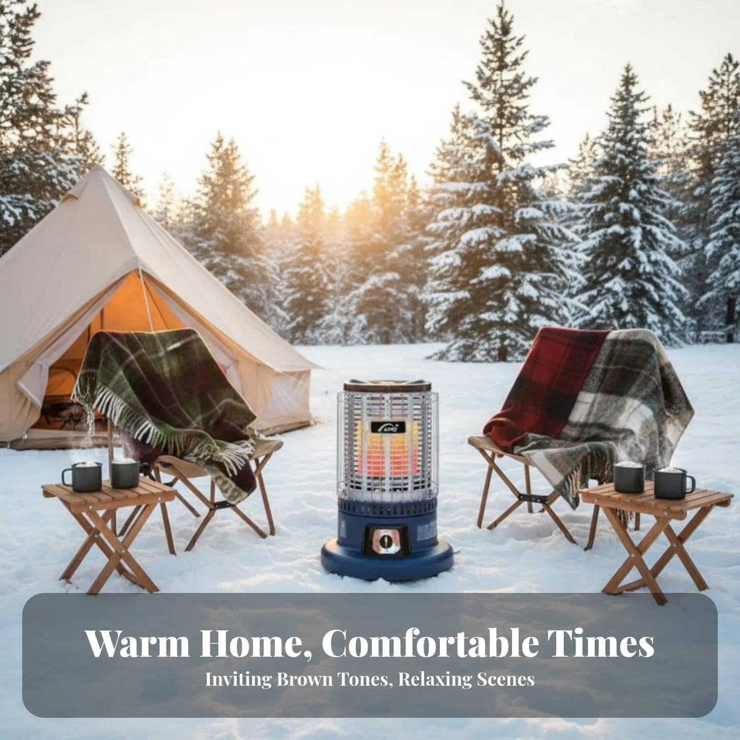 Gas Heater, Outdoor Propane Heating Stove, Indoor Winter Fireplace for Ice Fishing, Multi-Scenario Heater