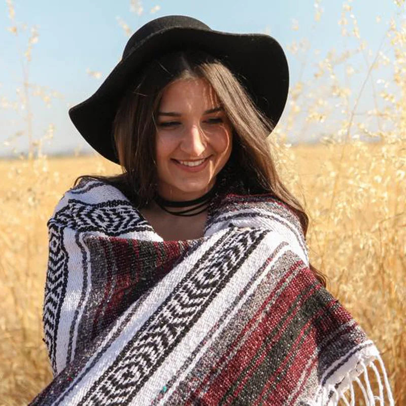 Mexico Blanket Rug Mat Geometry Woven Tassels Shawl Beach Picnic Mat Yoga Cotton Living Room Kitchen Camping, Picnic, Outdoor