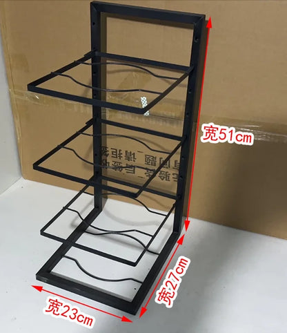 Adjustable Pot Rack Organizer, Kitchen Carbon Steel Pot Storage Rack, Multi-Layer Household Pot and Pan Organizer for Cabinet Un