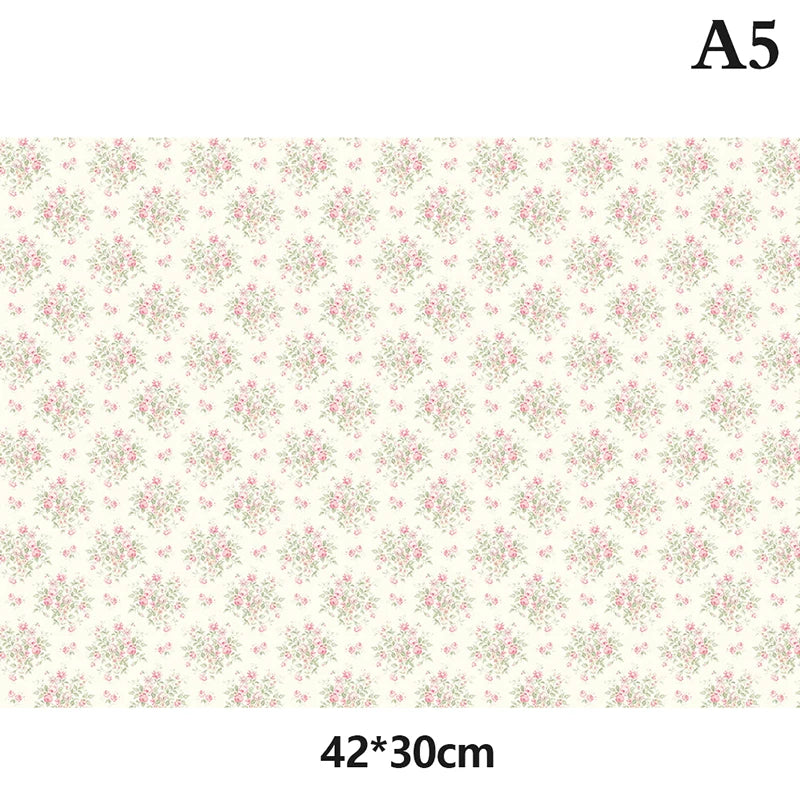 1:6 Dollhouse Miniature Decorative Flower Geometric Wallpaper Doll House Flower Wall Decal Shooting Scene Props Decor 42*30cm