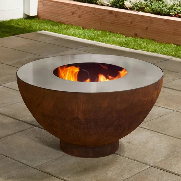 Fashion Style Corten Steel Fire Bowl Fire Pit Expertly Cast for Stylish Outdoor Entertainment