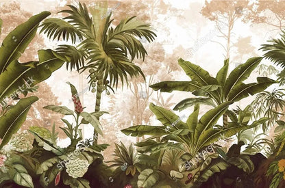 Custom 3D Tropical Rainforest Wallpaper Mural Animals Monkey Wallpapers for Living Room Background Wall paper home decor Sticker