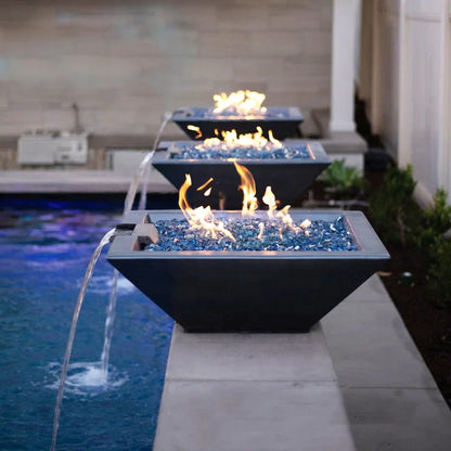 Fire and Water  Bowl  for  Luxury Swimming Pool Fire Pit Waterfall Pool Fire Bowl with Remote Control