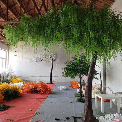 Custom Large Faux Green Weeping Willow Tree Artificial Silk Plant for Indoor Outdoor Home Garden Decoration