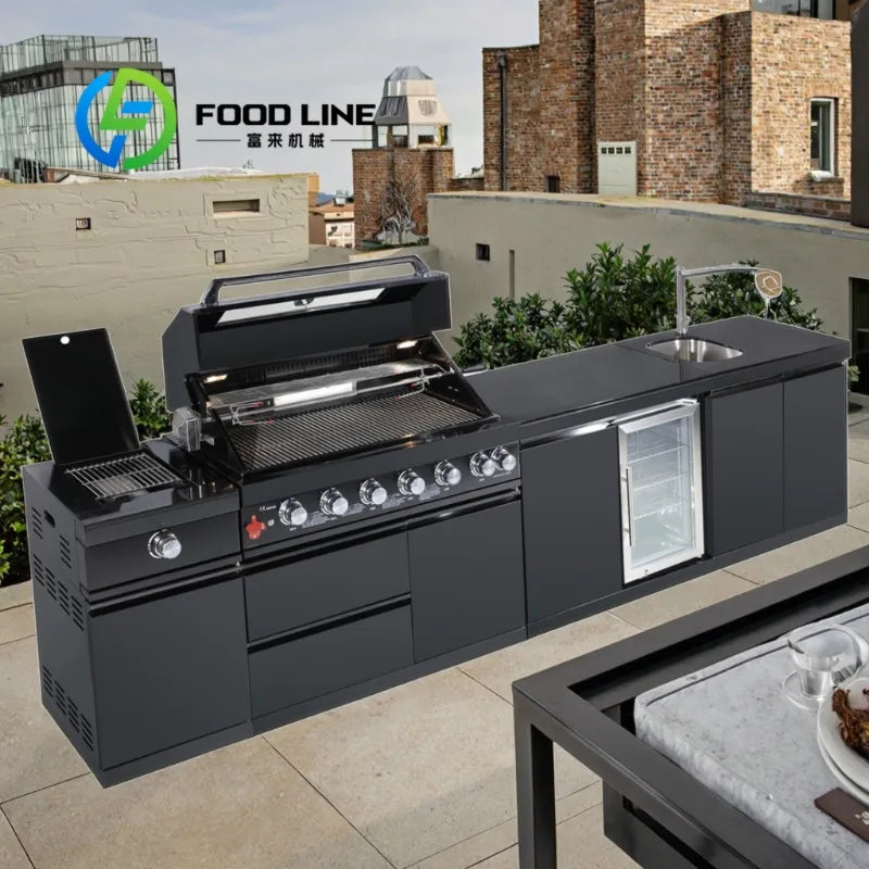 Durable Cabinets Outdoor Kitchen Set Home Garden Barbecues Bbq Grills Machine For Party Bbq Grills Outdoor Customize